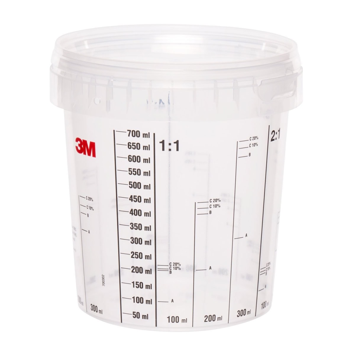 3M™ 50403, 0,870 Liter Transparenter Mischbecher zum Mischen und Aufbewahren von Lacken