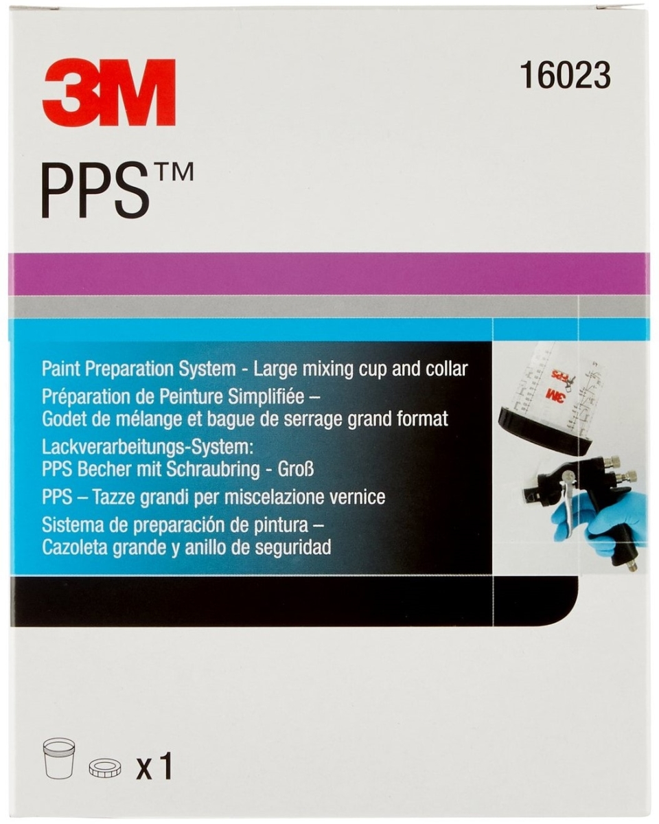 3M™ PPS™ 16023, 0,85 Liter, Großer Außenbecher mit Schraubring zum Stützen der Innenbecher für das 3M™ PPS™ Lackierverarbeitungssystem