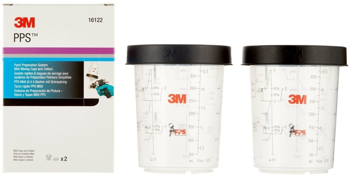 3M™ PPS™ 16122, 0,4 Liter, Midi Außenbecher mit Schraubring zum Stützen der Innenbecher für das 3M™ PPS™ Lackierverarbeitungssystem