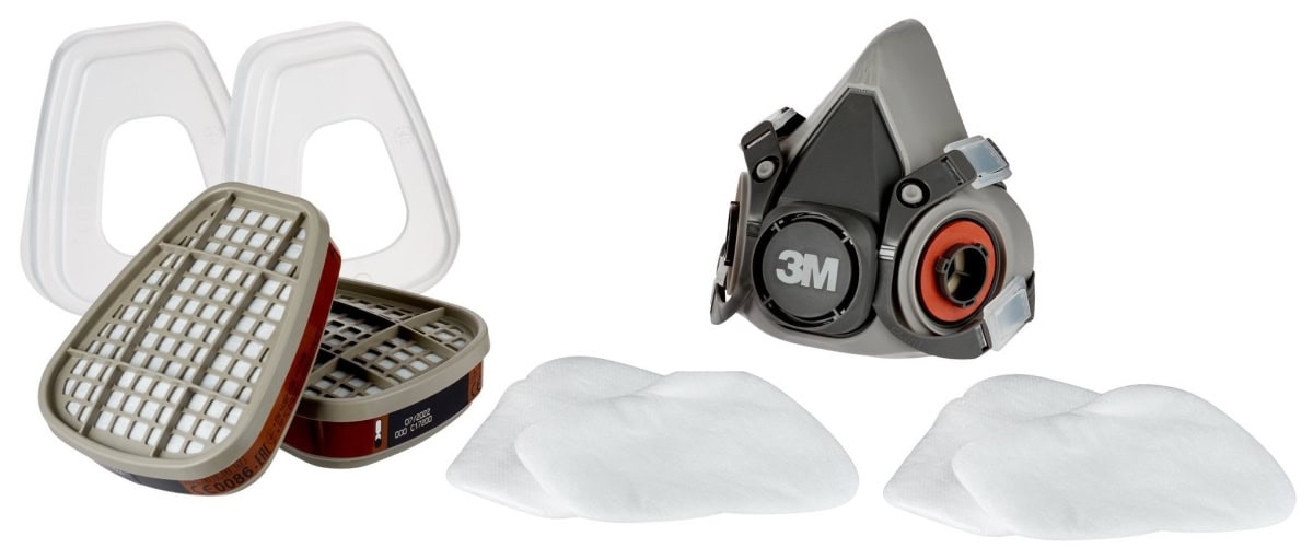 3M™ 6223M, Größe M, Atemschutzmaskenset 6200M mit A2P3 R Filterset, Bajonett-Klick Filteranschluss