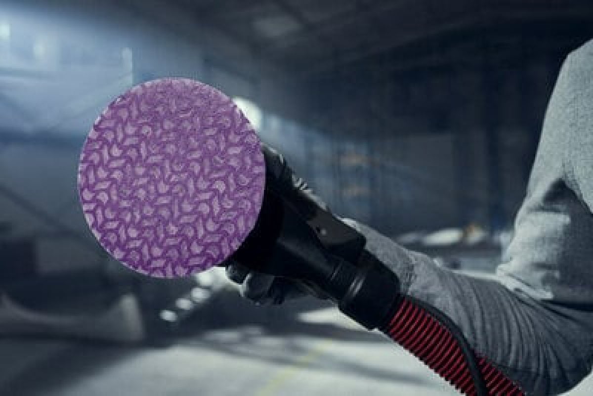 3M™ Xtract™ Cubitron™ II 710W 38513, Ø 200 mm, P120+, 6.000 U/Min., Gitternetz, Kletthaftend, Premium Schleifscheibe mit Präzisions-Keramikkorn
