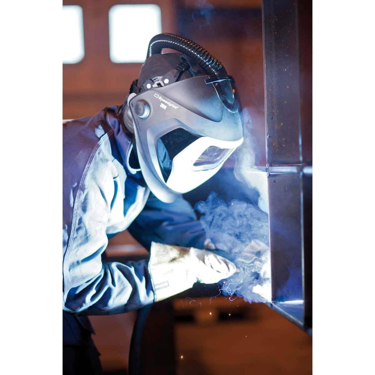 3M™ Speedglas™ 9100 Air mit Schweißfilter 9100V und Versaflo™ V-500E Drucklufteinheit, 3B, 568505, inkl. QRS-Luftschlauch und Tasche, Schweißmaske mit Kopfband; Teile: [568500 + 500005]