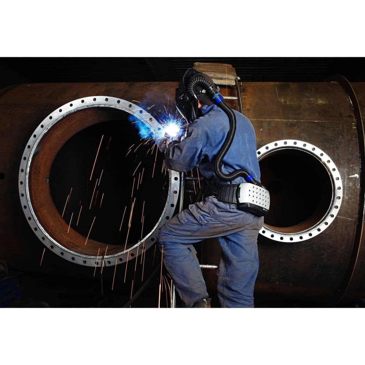 3M™ Speedglas™ 9100 Air mit Schweißfilter 9100V und Adflo™ Gebläseatemschutz, TH2, 567705, inkl. QRS-Luftschlauch und Tasche, Schweißmaske mit Kopfband; Teile: [567700 + 500005]