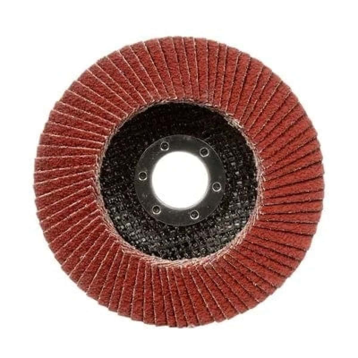 3M™ Cubitron™ II 967A 65068, Ø 115 mm x ø 22 mm, 80+, 13.200 U./Min., Typ 27 Flach, Fächerschleifscheibe mit Präzisions-Keramikkorn, Für Abtragsarbeiten