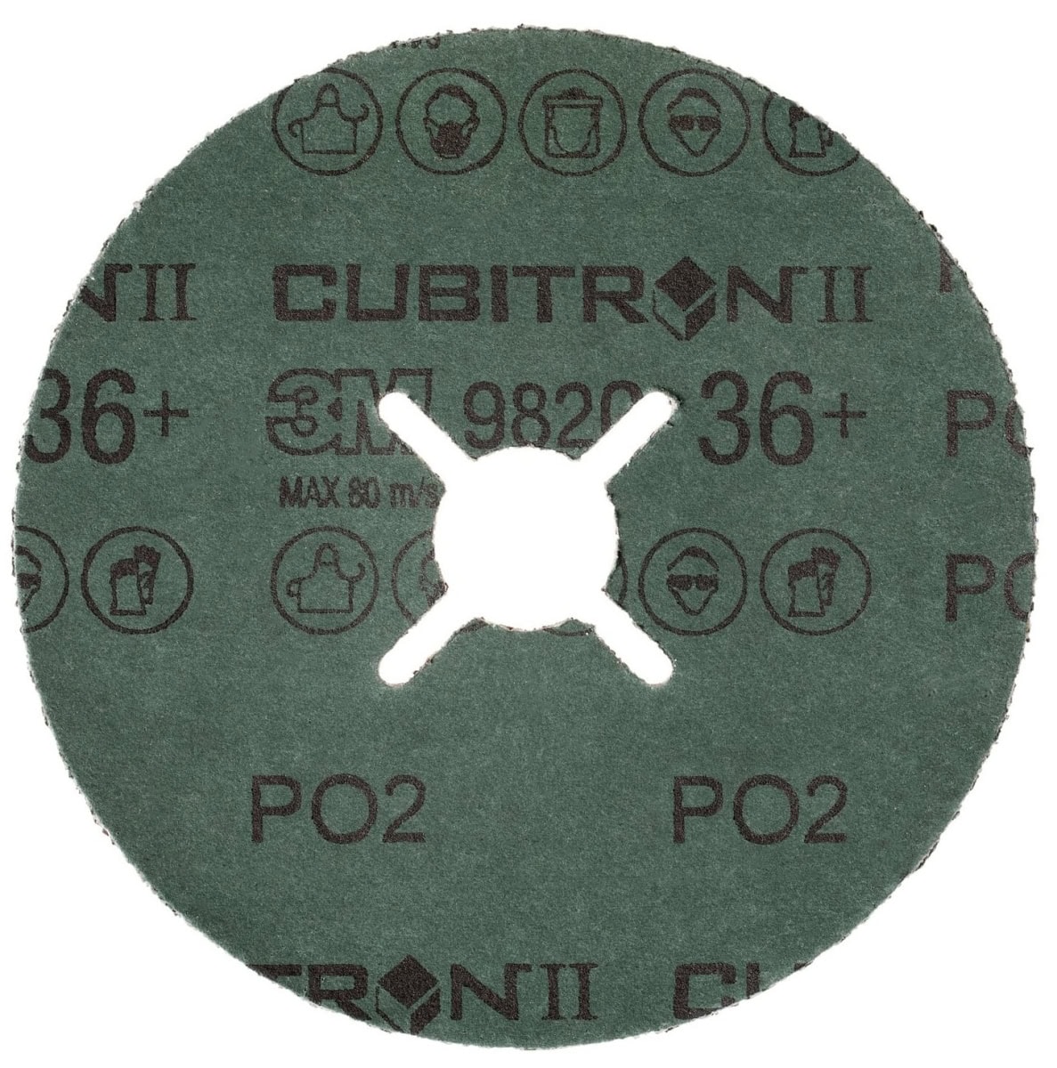 3M™ Cubitron™ II 982C 382883, Ø 115 mm x ø 22,23 mm, 36+, 13.200 U./Min., Fiberscheibe mit Präzisions-Keramikkorn