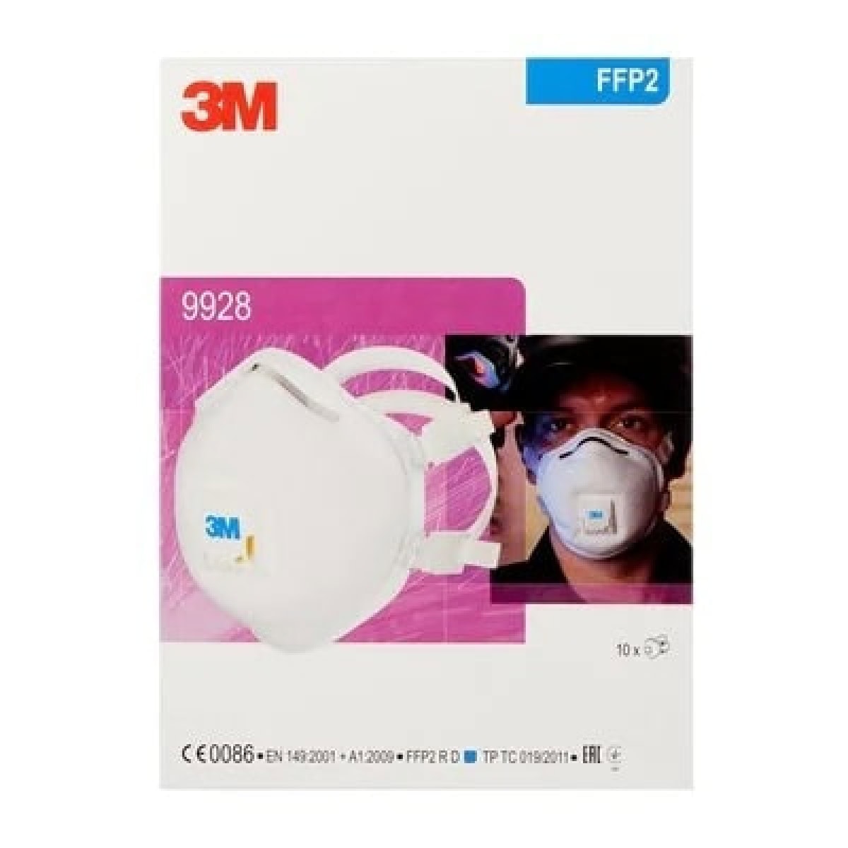 3M™ Atemschutzmaske 9936 FFP3 NR D mit Cool-Flow Ausatemventil, + Aktivkohle gegen saure Gase, Industrievariante