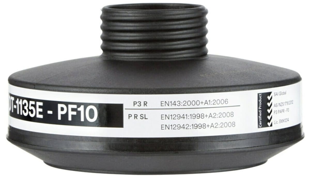 3M™ DT-Series™ DT-1135E, Partikelfilter PF10, P3 PSL R D, Schwarz, 40 mm Rundfilteranschluss [NATO Standard], Filter gegen feste & flüssige Partikel