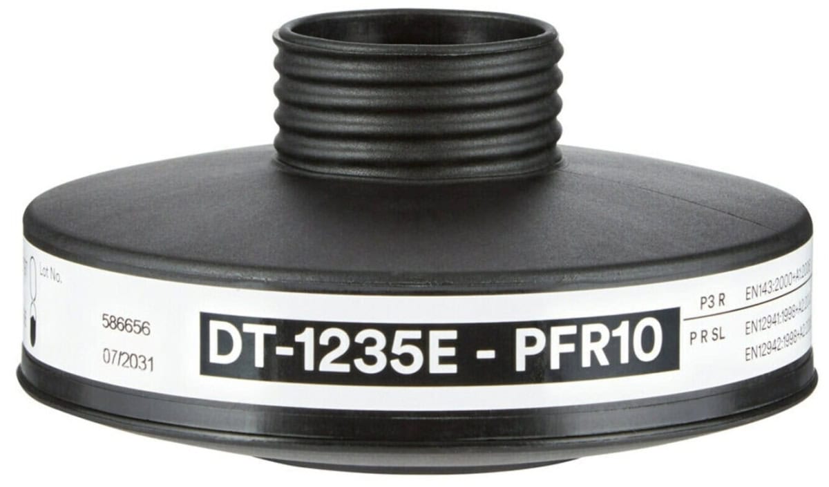 3M™ DT-Series™ DT-1235E BULK, Partikelfilter PFR10, P3 R D, Schwarz, 40 mm Rundfilteranschluss [NATO Standard], Filter gegen feste & flüssige Partikel, Großpackung