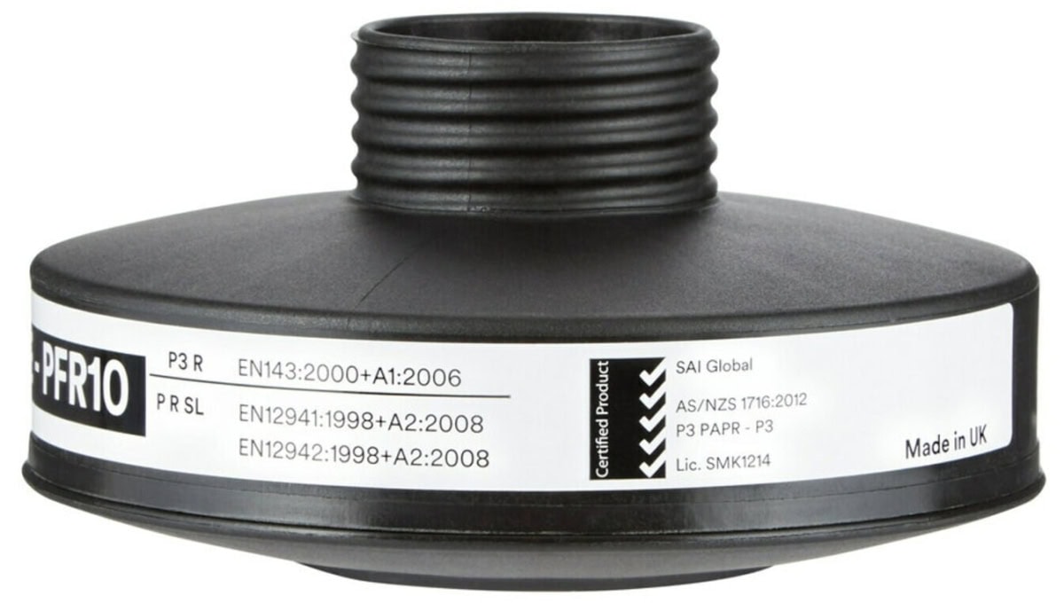 3M™ DT-Series™ DT-1235E, Partikelfilter PFR10, P3 PFR R D, Schwarz, 40 mm Rundfilteranschluss [NATO Standard], Filter gegen feste & flüssige Partikel