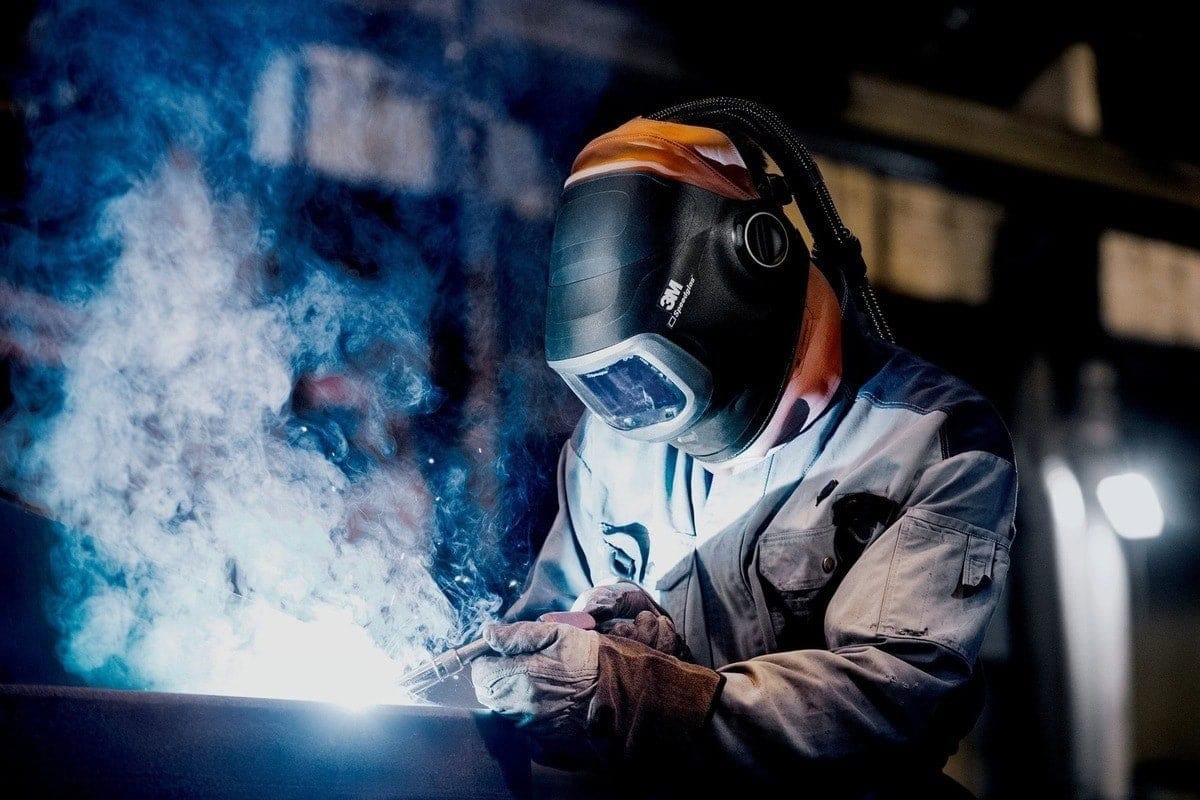 3M™ Speedglas™ Schweißmaske G5-01 mit Schweißfilter G5-01/03VC, 611131, TH3, 4A/3B, Kopfband + Textilkopfschutz; Teile: [611100 + 610031]