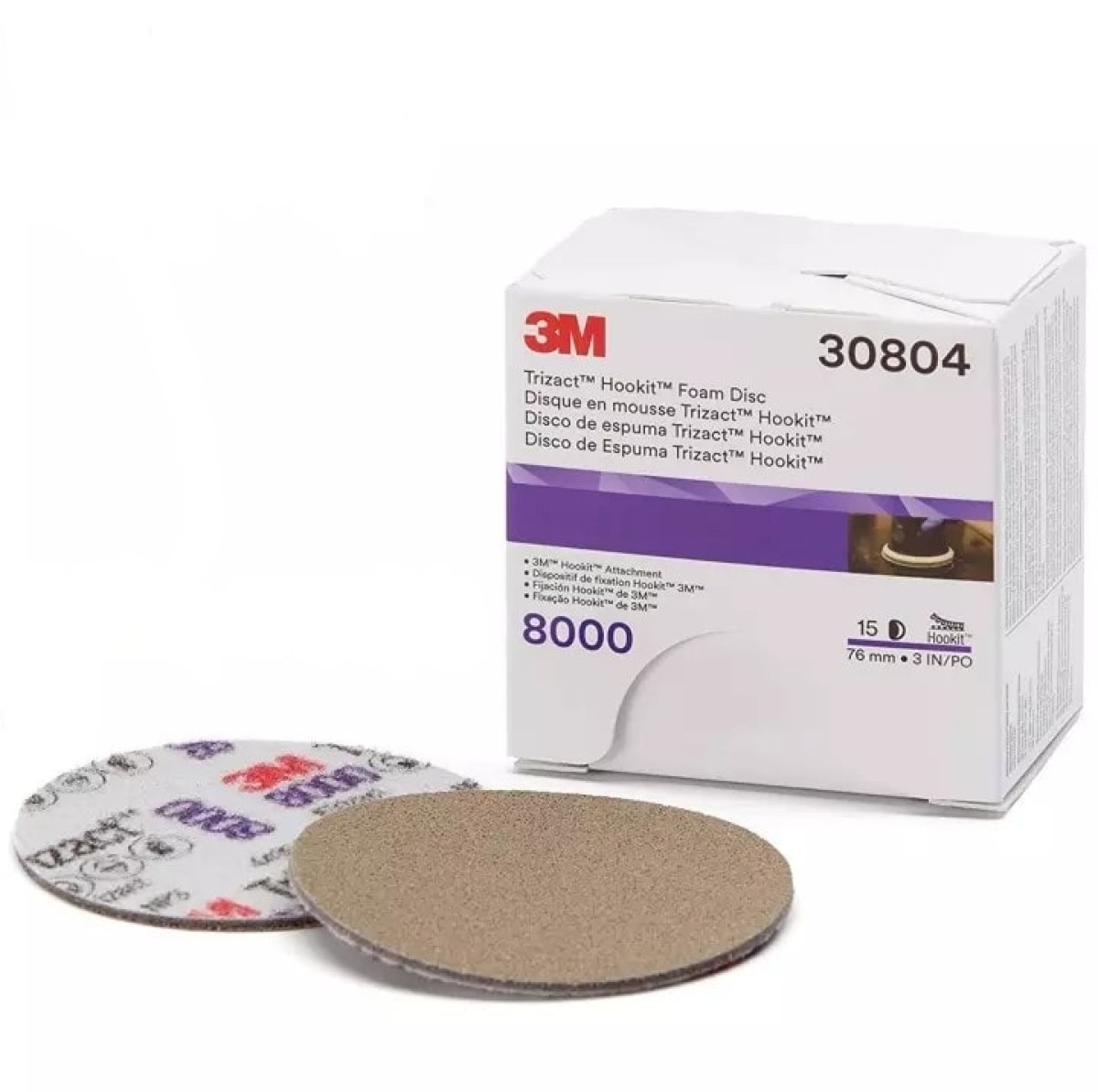 3M™ Trizact™ Hookit™ 443SA 30806, Ø 150 mm, P8000, Braun, Kletthaftend, Feinschleifscheibe mit Siliziumkorn