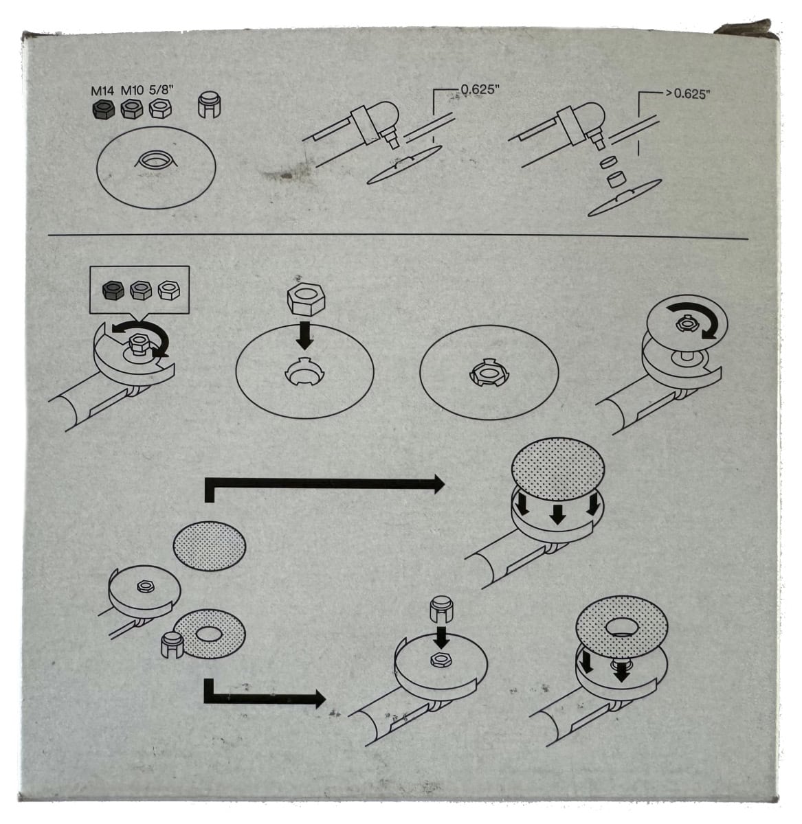 3M™ Scotch-Brite™ Hook-it™ Stützteller 89870, Ø 115 mm x 22 mm, Hart, M10, M14 oder 5/8" Gewinde, Mit und ohne Zentrierung, Kletthaftend, Universal Haftstützteller für Vliesscheiben