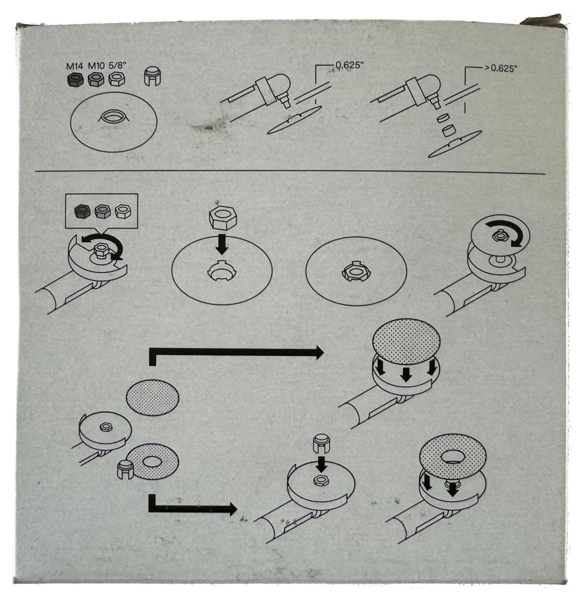 3M™ Scotch-Brite™ Hook-it™ Stützteller 89871, Ø 125 mm x 22 mm, Hart, M10, M14 oder 5/8" Gewinde, Mit und ohne Zentrierung, Kletthaftend, Universal Haftstützteller für Vliesscheiben
