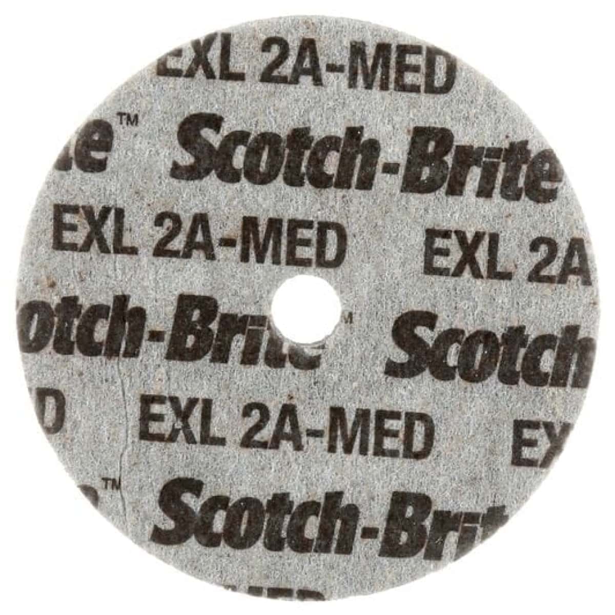 3M™ Scotch-Brite™ EXL XL-UW 188388, Ø 76,2 mm x 3,2 mm, ø 9,53 mm, Härte 8, P320 - 500, A, Medium, 18.100 U./Min., Verpresste Kompaktscheibe, Für Entgratungs- und Finisharbeiten
