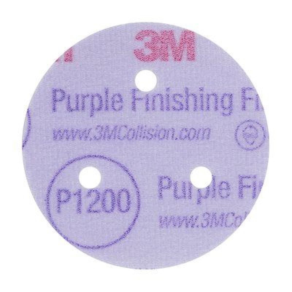 3M™ Hookit™ 260L+ Purple 51267N, Ø 76 mm, P1500, 3-fach gelocht, Kletthaftend, Schleifscheibe mit Aluminiumkorn