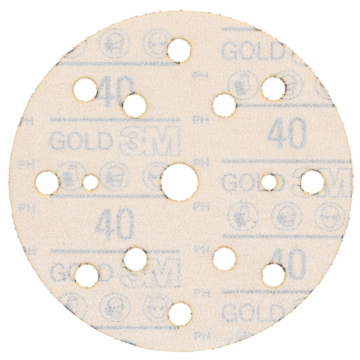 3M™ Hookit™ Schleifscheibe Gold 288U 51542, Ø 150 mm, 40+, 15-fach Gelocht, Offene Streuung, A, Kletthaftend, D-Papierscheibe mit Aluminiumoxid, Ideal für die Automobilreparatur