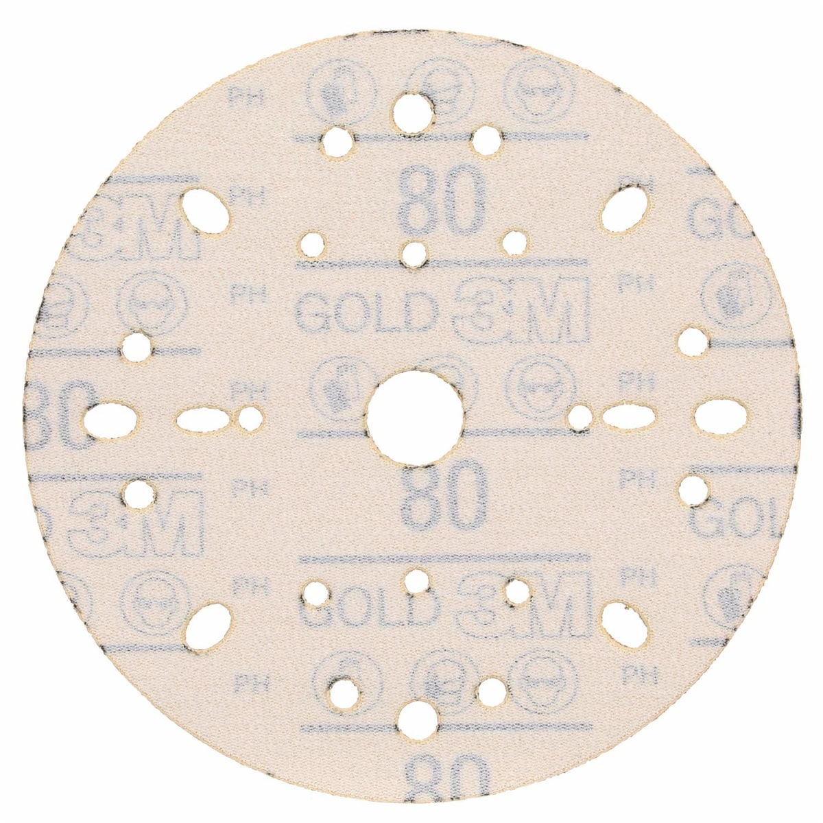 3M™ Hookit™ Schleifscheibe Gold 288U 09281, Ø 150 mm, 80+, Multilochung, Offene Streuung, A, Kletthaftend, D-Papierscheibe mit Aluminiumoxid, Ideal für die Automobilreparatur