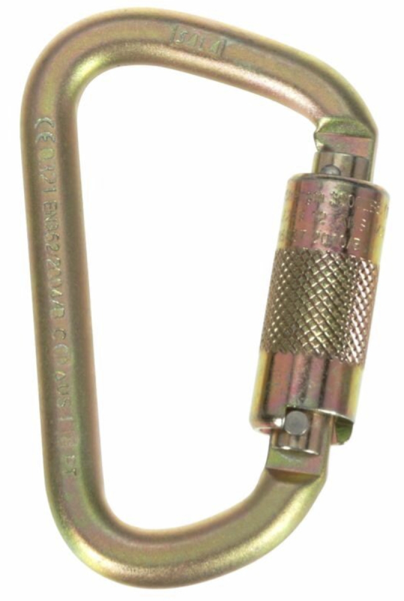 3M™ DBI-SALA® Saflok™ Selbstverschließender Karabiner 2000112, Stahl, D-Form, 0,23 Kg, 22 kN, 17,5 mm Öffnung, Automatische Verschlusssicherung, Drehverschluss, Für sichere Verbindungen im Absturzsicherungssystem