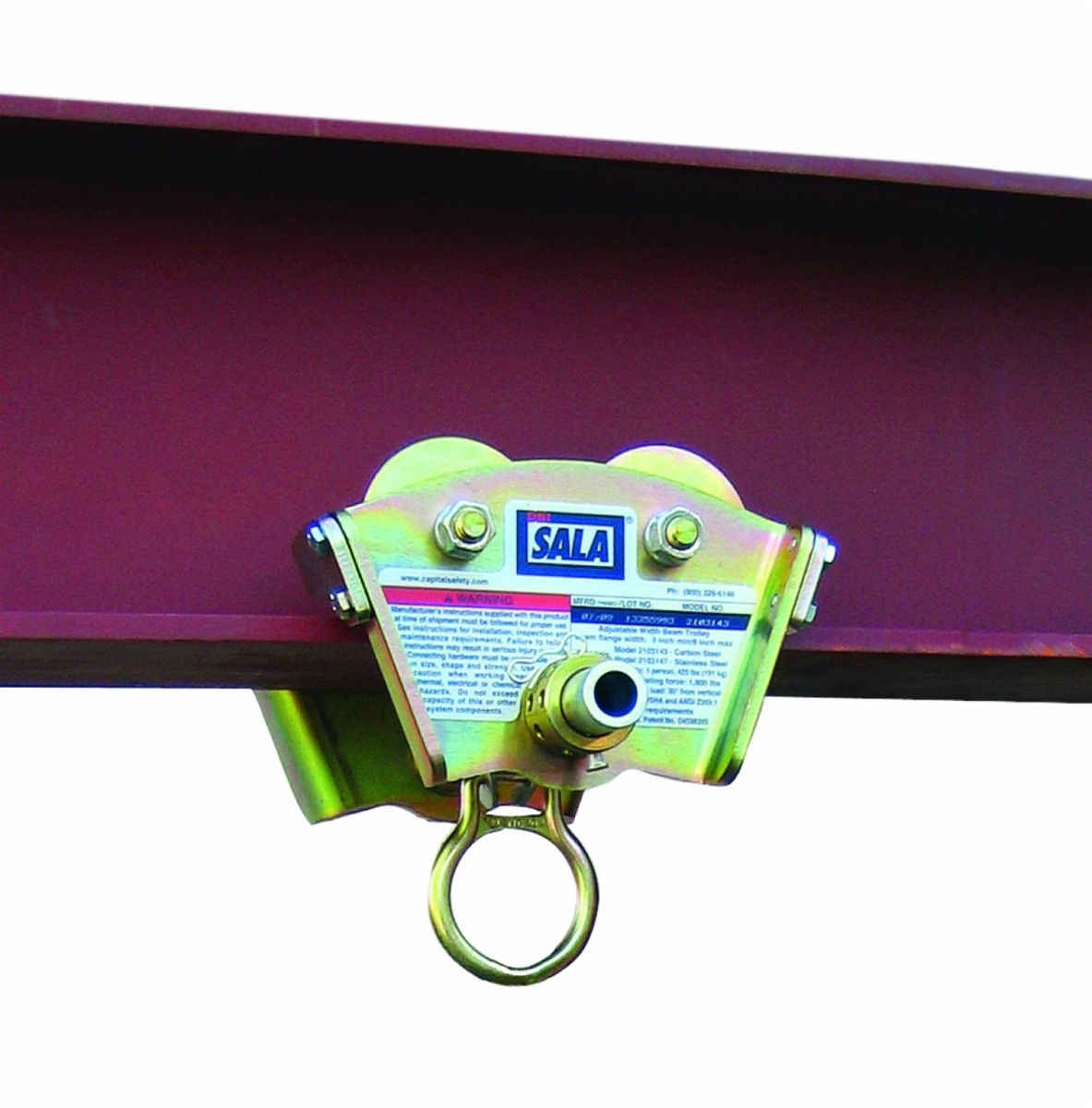 3M™ DBI-SALA® Wagenanker für I-Träger 2103148, Passend für Breite: 7,6 – 20,3 cm und Dicke: 1,7 cm, 6,80 Kg, Anschlagpunkt für Höhensicherungsgeräte auf I-Stahlträgern