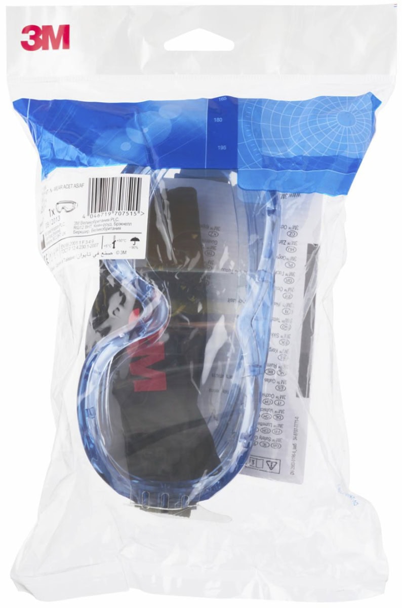 3M™ Fahrenheit™ FHEITTNW, Klar, AS/AF/UV, 2C-1.2 3M 1 BT 9 K N, Belüftete Vollsichtbrille aus Polycarbonat mit Mikrofaserbeutel