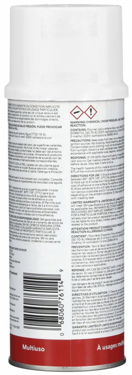 3M™ Fastbond™ Universal Dispersionsklebstoff 1077, 232 g, Transparent, Niedriger VOC-Gehalt 1%, Sprühklebstoff auf Basis synthetischer Elastomere