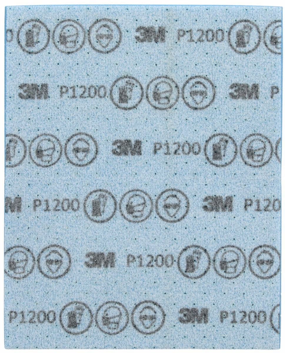 3M™ Hookit™ Flexible Feinschleifstreifen 33535, 139 x 172 mm, A, P1200, Ungelocht, Feinschleifstreifen mit Aluminiumkorn, Für Nass- oder Trockenschliff