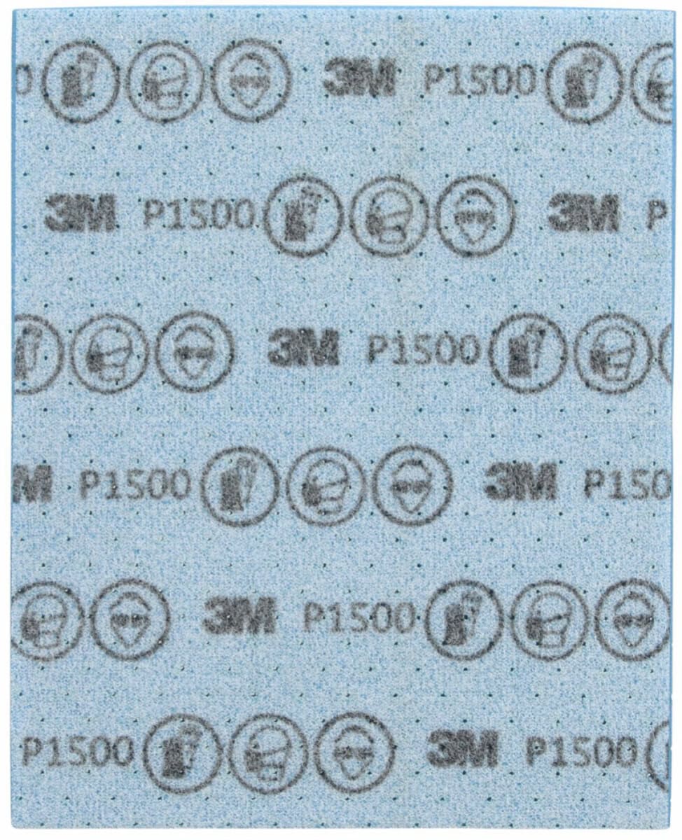 3M™ Hookit™ Flexible Feinschleifstreifen 33536, 139 x 172 mm, A, P1500, Ungelocht, Feinschleifstreifen mit Aluminiumkorn, Für Nass- oder Trockenschliff