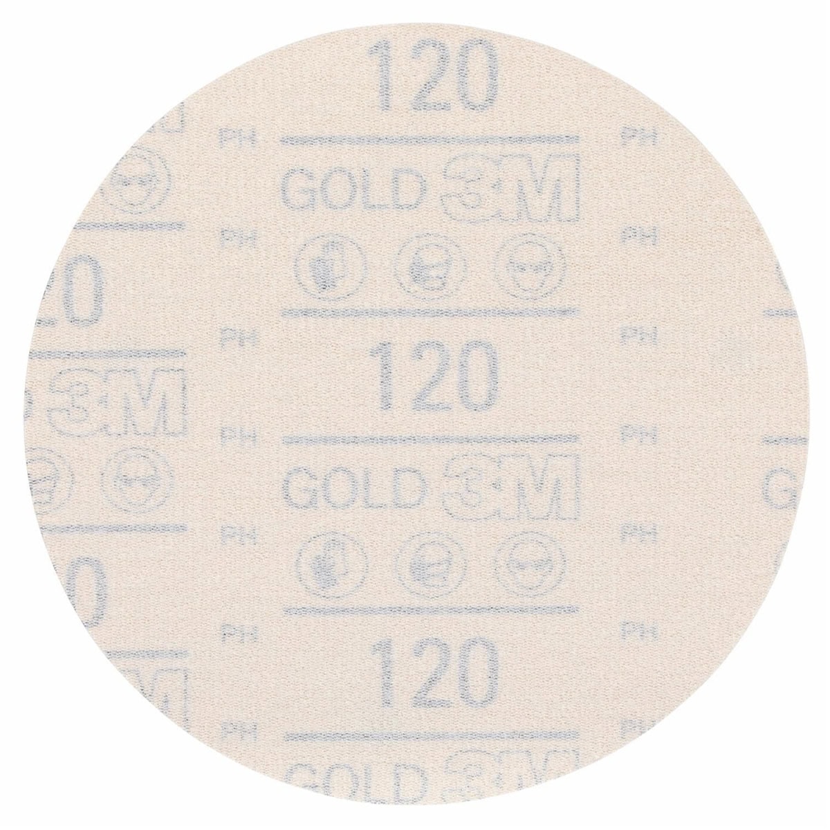 3M™ Hookit™ Schleifscheibe Gold 288U 09252, Ø 150 mm, 120+, Ungelocht, Offene Streuung, A, Kletthaftend, D-Papierscheibe mit Aluminiumoxid, Ideal für die Automobilreparatur