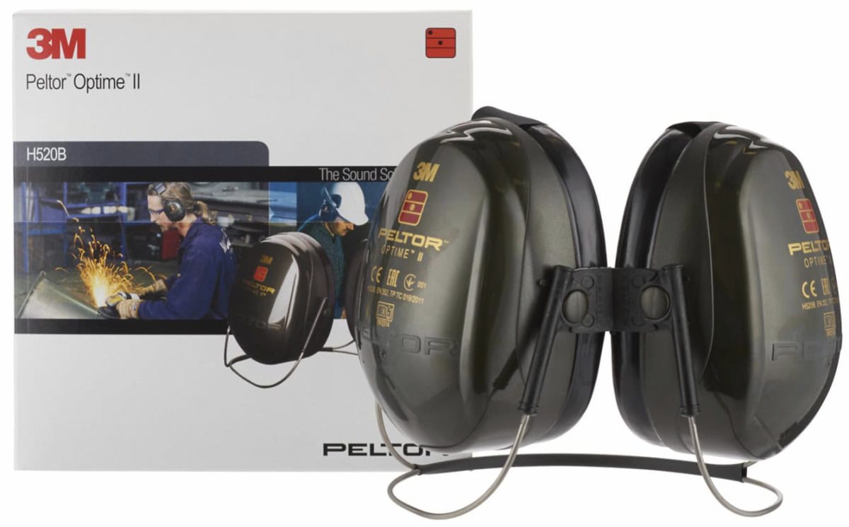 3M™ Peltor™ Optime™ II H520B, SNR = 31 dB, Grün/Schwarz, Nackenbügel Kapselgehörschutz für sehr laute Arbeitsumgebungen