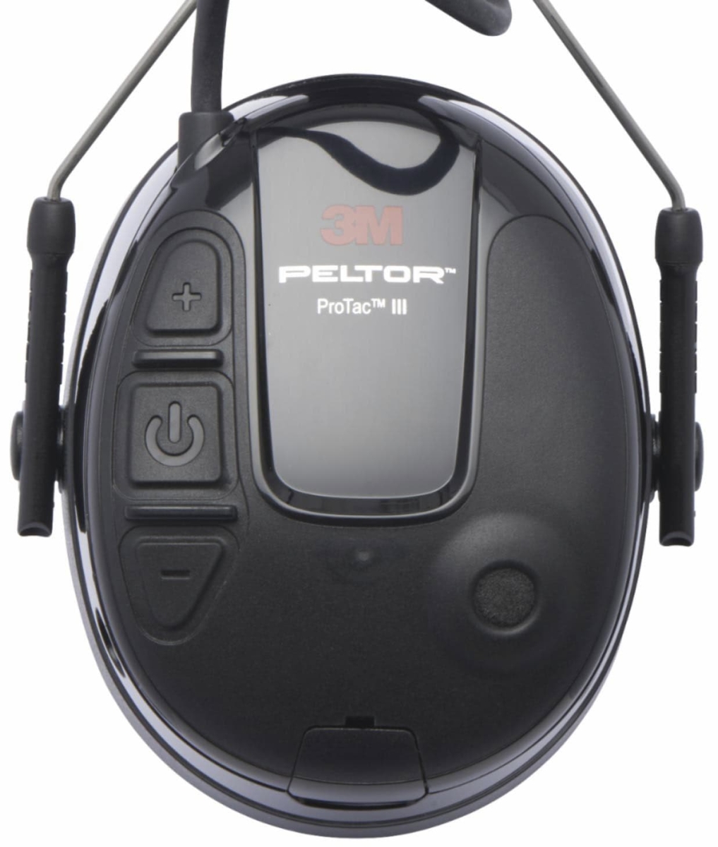 3M™ PELTOR™ ProTac™ III, SNR = 32 dB, Schwarz, Elektronischer Kapselgehörschutz mit Kopfbügel