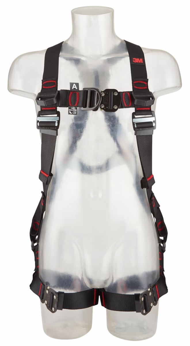 3M™ Protecta® Auffanggurt E200 1161644, Größe XL, Schnellverschluss, Verbindungsringe an geraden Beinschlaufen, 1,62 Kg, Schwarz, Standard Auffanggurt im Westenstil