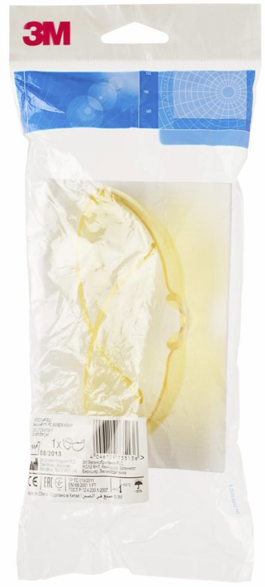 3M™ SecureFit™ SF203AS, Gelb, AS/AF/UV, 2C-1.2 3M 1 FT K N, Schutzbrille aus Polycarbonat