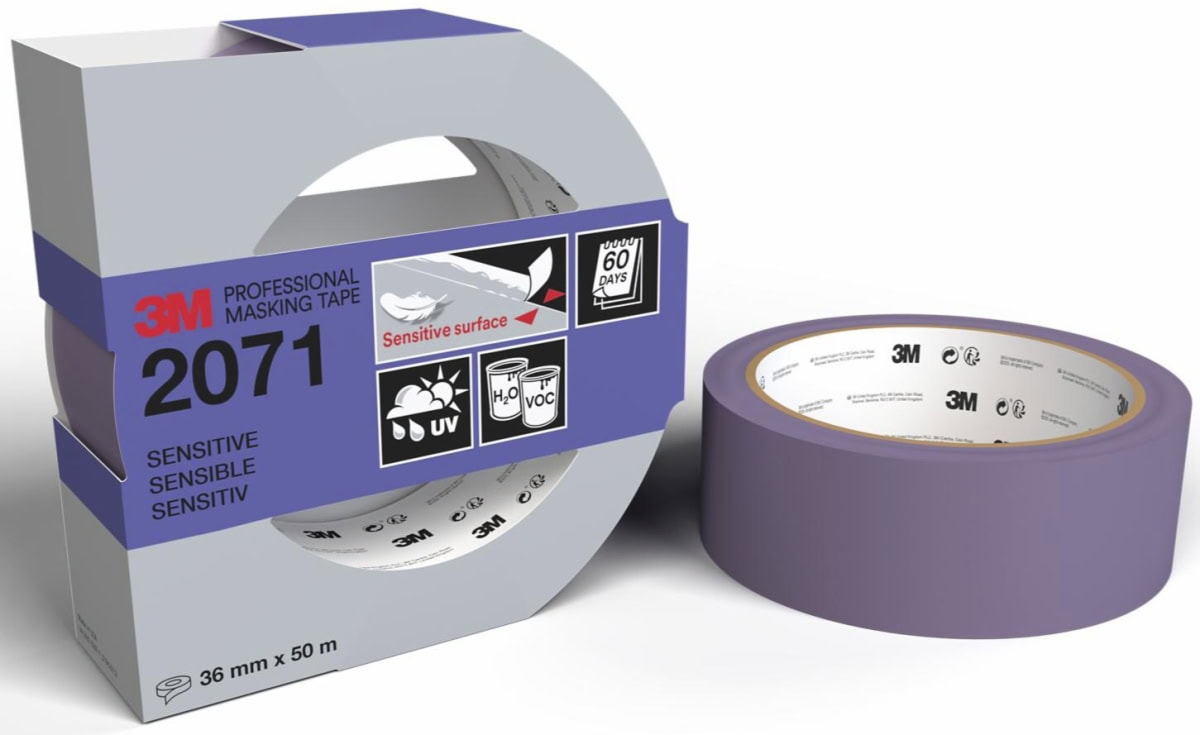 3M™ Scotch® 2071, 30 mm x 50 m, 0,102 mm, Lila, Lange Rückstandsfrei, Professionelles Malerabdeckband, Ausführung mit EAN Label