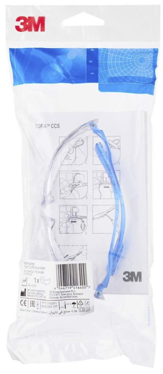 3M™ Tora™ CCS, TORACCS, Klar, AS/AF/UV, 2-1.2 3M 1 FT K N, Schutzbrille aus Polycarbonat