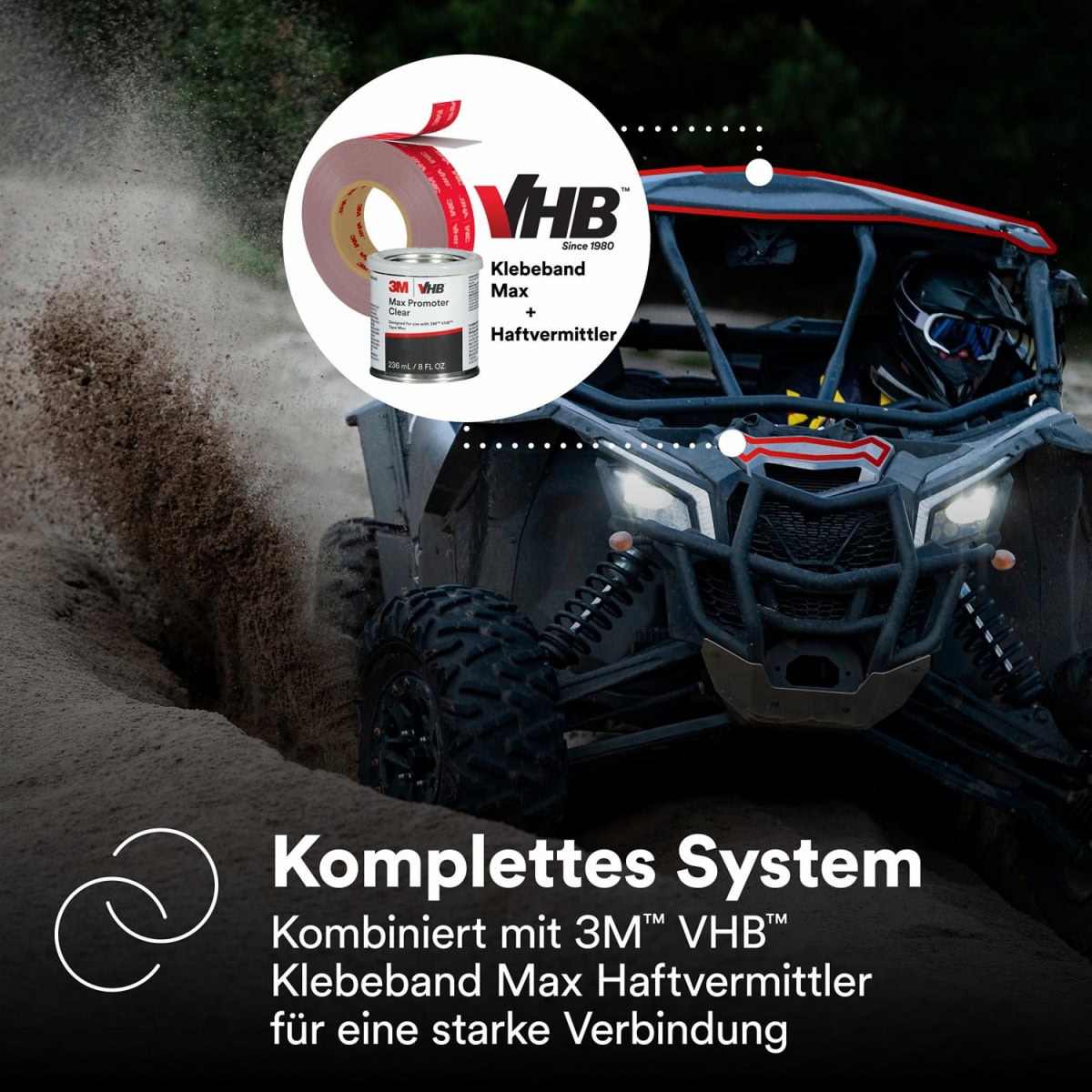 3M™ VHB™ MAX-060GF Doppelseitiges Klebeband MAX-060/19/3, 19 mm x 3 m, 0,6 mm, Grau, Folien Abdeckung, Für Seitenpaneele, Halterungen und Verkleidungen in Fahrzeugen, Geräten, Bau- und HVAC-Anwendungen