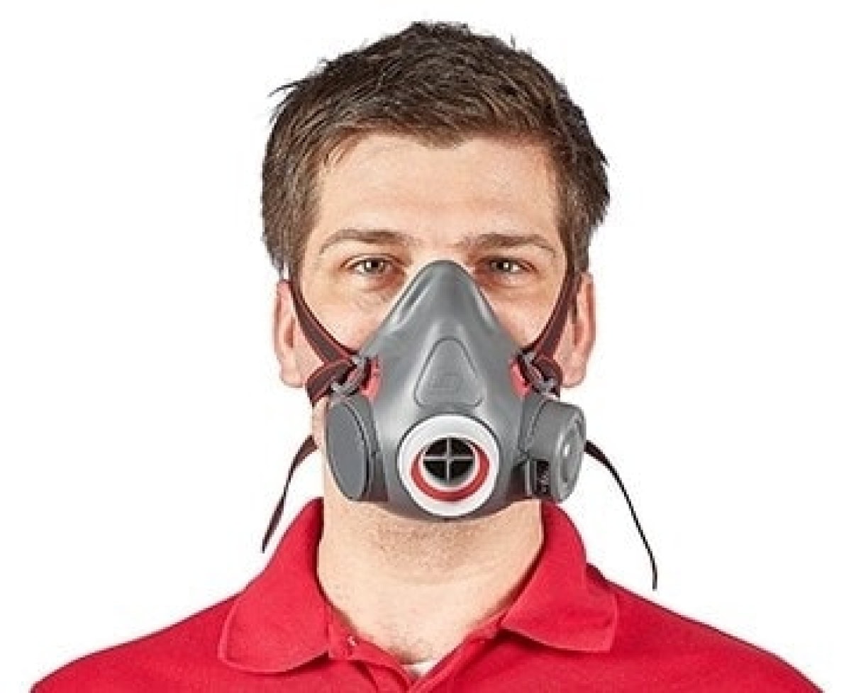 3M™ Gasmaske / Halbmaske HF-301, Größe S, Vorderseite RD40 Filteranschluss für 40 mm Rundfilter [NATO Standard], EN 140 [Klasse 3], Sprachmembran, Gasmaske & Partikelmaske für den harten Einsatz