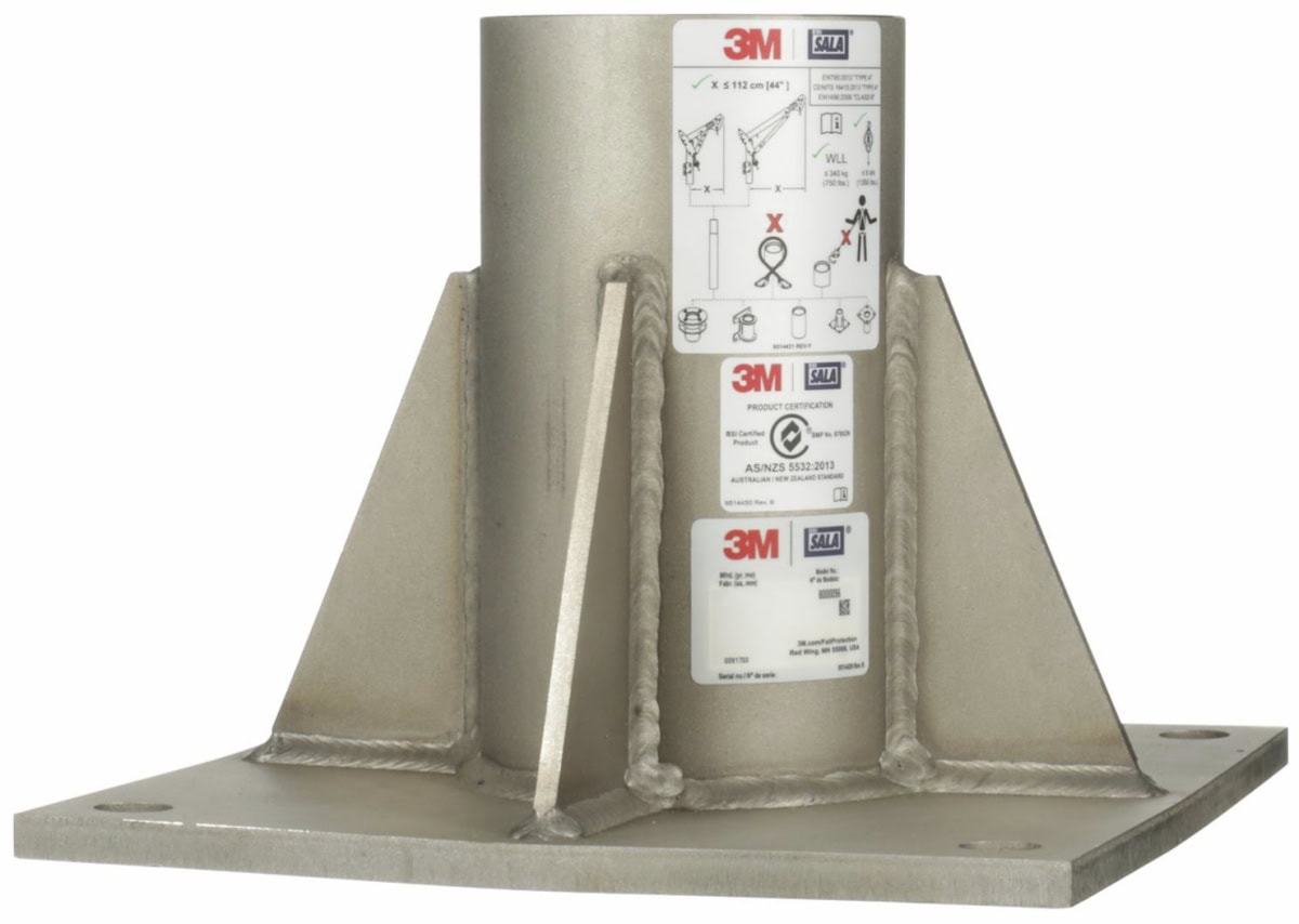 3M™ DBI-SALA® Bodenhülse HC 8000096, Edelstahl Ausführung, 340 Kg Lastaufnahme, 15,60 Kg, Für die Aufnahme von Davitarmen