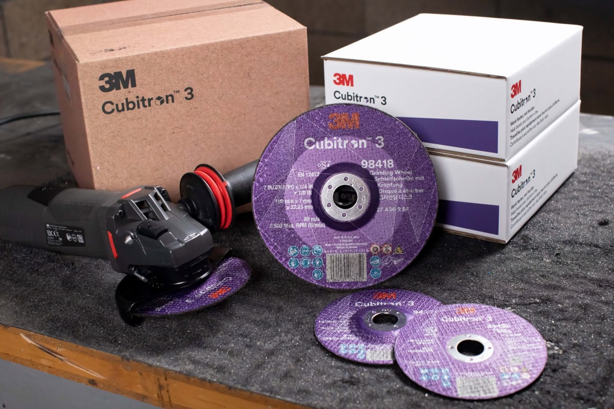 3M™ Cubitron™ 3 Schruppscheibe 98647, Ø 125 mm x 7,0 mm, ø 22 mm, 36+, 12.250 U./Min., Typ 27 Gekröpft, Präzisions-Keramikkorn, Für alle Schrupparbeiten