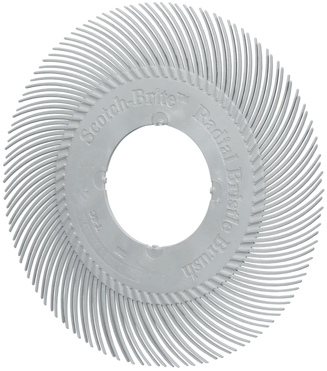 3M™ Scotch-Brite™ Präzisions Radialborstenbürste Einzelsegmente PN-RB 7100374924, Ø 194 mm, 120+, Typ C (Gebogene Borsten), Ohne Adapter, Grau, 6.000 U./Min., Für Reinigungs- und Entgratungsarbeiten