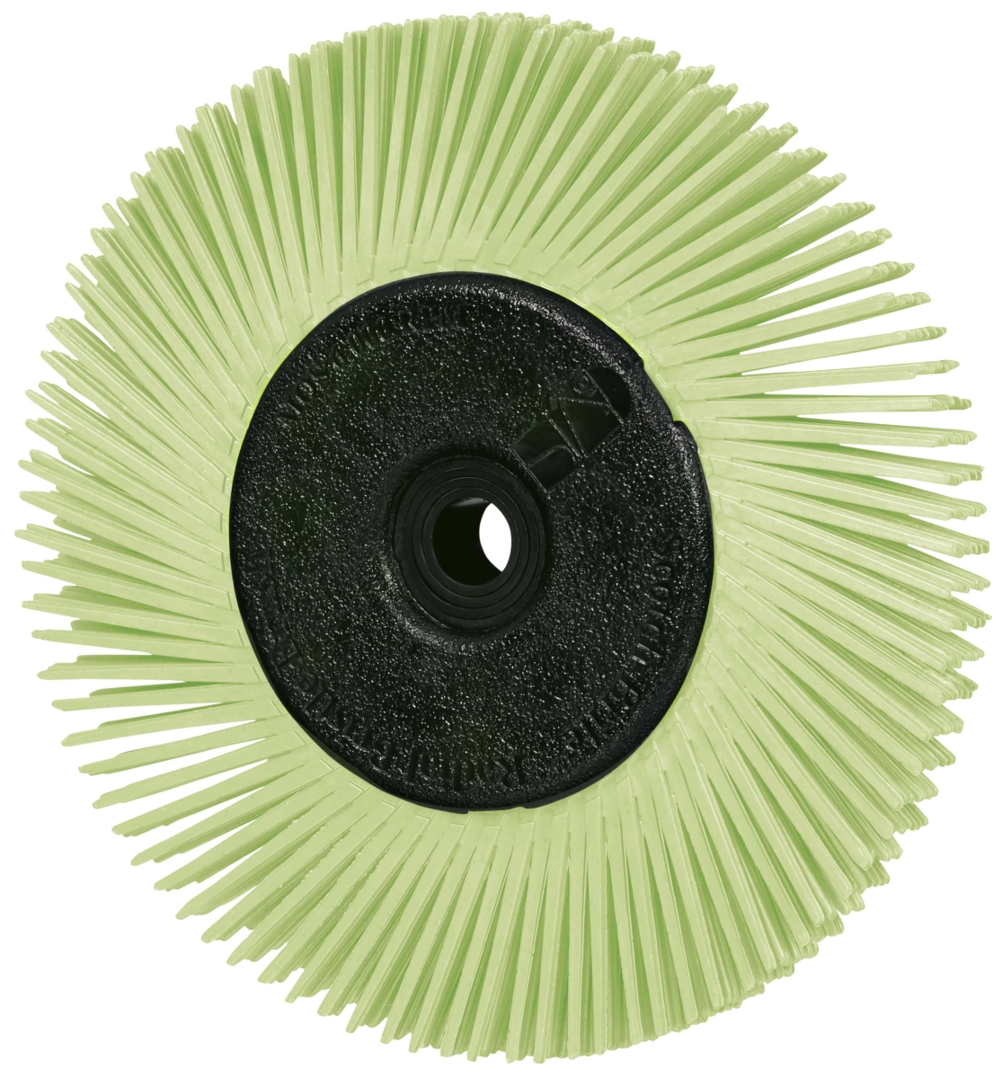 3M™ Scotch-Brite™ Präzisions Radialborstenbürste PN-RB 7100374836, Ø 150 mm x ø 12 mm, Breite: 25 mm 50+, Typ A (Schräge Borsten), Mit Adapter, Grün, 6.000 U./Min., Für Reinigungs- und Entgratungsarbeiten