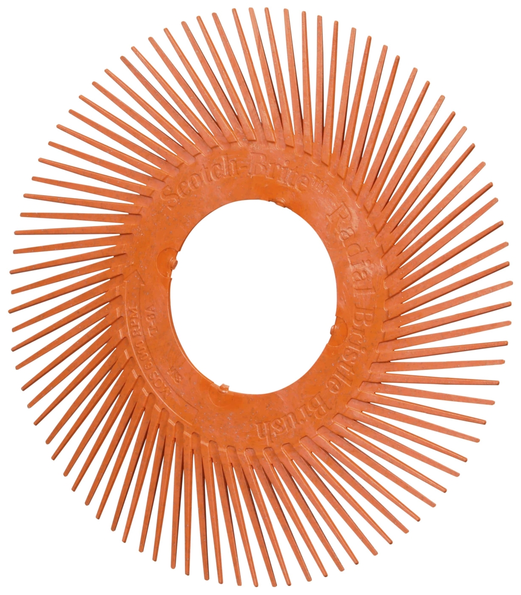3M™ Scotch-Brite™ Präzisions Radialborstenbürste Einzelsegmente PN-RB 7100374842, Ø 150 mm, 80+, Typ A (Schräge Borsten), Ohne Adapter, Orange, 6.000 U./Min., Für Reinigungs- und Entgratungsarbeiten