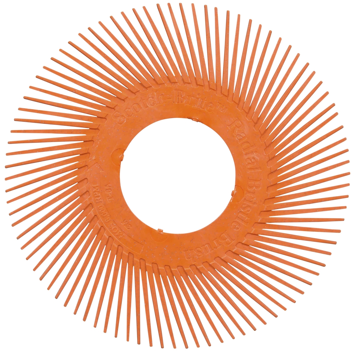 3M™ Scotch-Brite™ Präzisions Radialborstenbürste Einzelsegmente PN-RB 7100374842, Ø 150 mm, 80+, Typ A (Schräge Borsten), Ohne Adapter, Orange, 6.000 U./Min., Für Reinigungs- und Entgratungsarbeiten