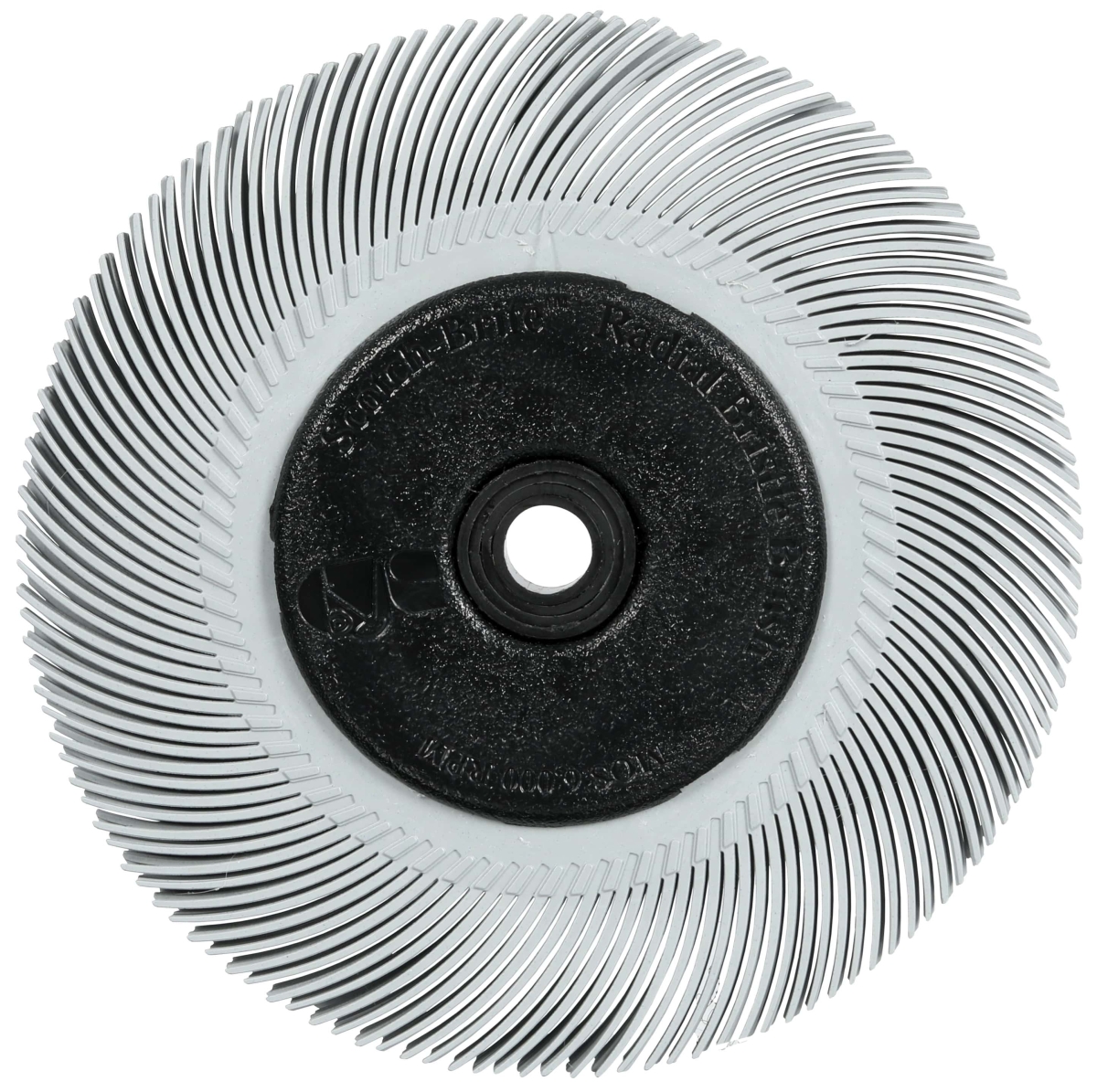3M™ Scotch-Brite™ Präzisions Radialborstenbürste PN-RB 7100374845, Ø 150 mm x ø 12 mm, Breite: 25 mm, 120+, Typ A (Schräge Borsten), Mit Adapter, Grau, 6.000 U./Min., Für Reinigungs- und Entgratungsarbeiten