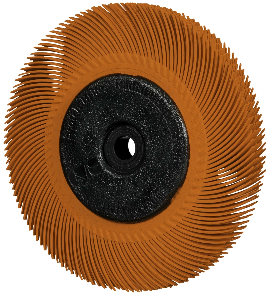 3M™ Scotch-Brite™ Präzisions Radialborstenbürste PN-RB 7100374909, Ø 194 mm x 32 mm, Breite: 25 mm, 80+, Typ C (Gebogene Borsten), Mit Flansch, Orange, 6.000 U./Min., Für Reinigungs- und Entgratungsarbeiten