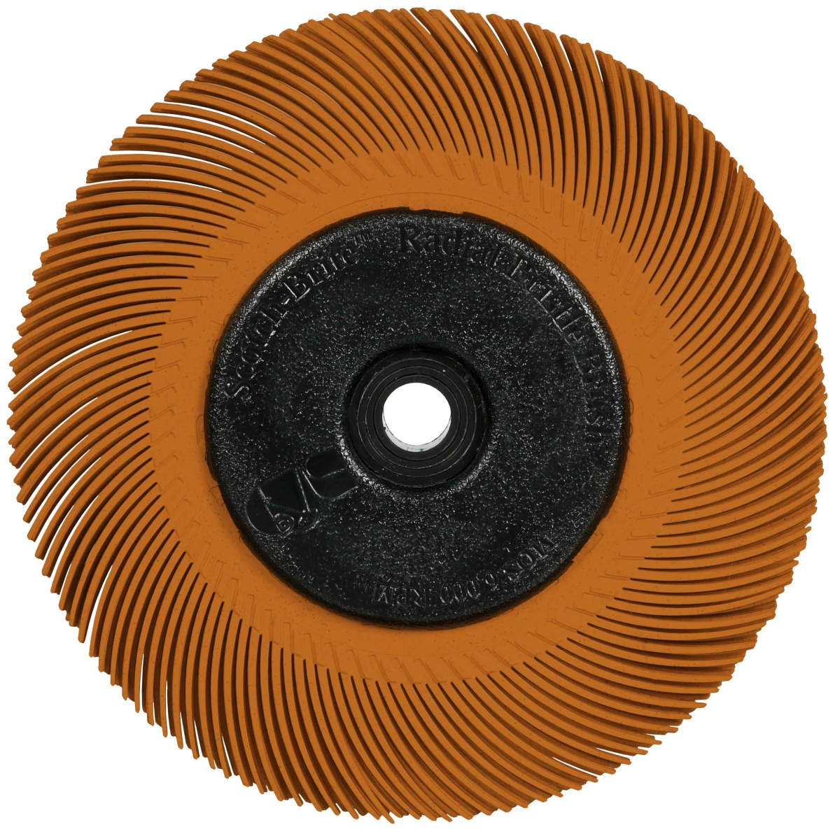 3M™ Scotch-Brite™ Präzisions Radialborstenbürste PN-RB 7100374909, Ø 194 mm x 32 mm, Breite: 25 mm, 80+, Typ C (Gebogene Borsten), Mit Flansch, Orange, 6.000 U./Min., Für Reinigungs- und Entgratungsarbeiten