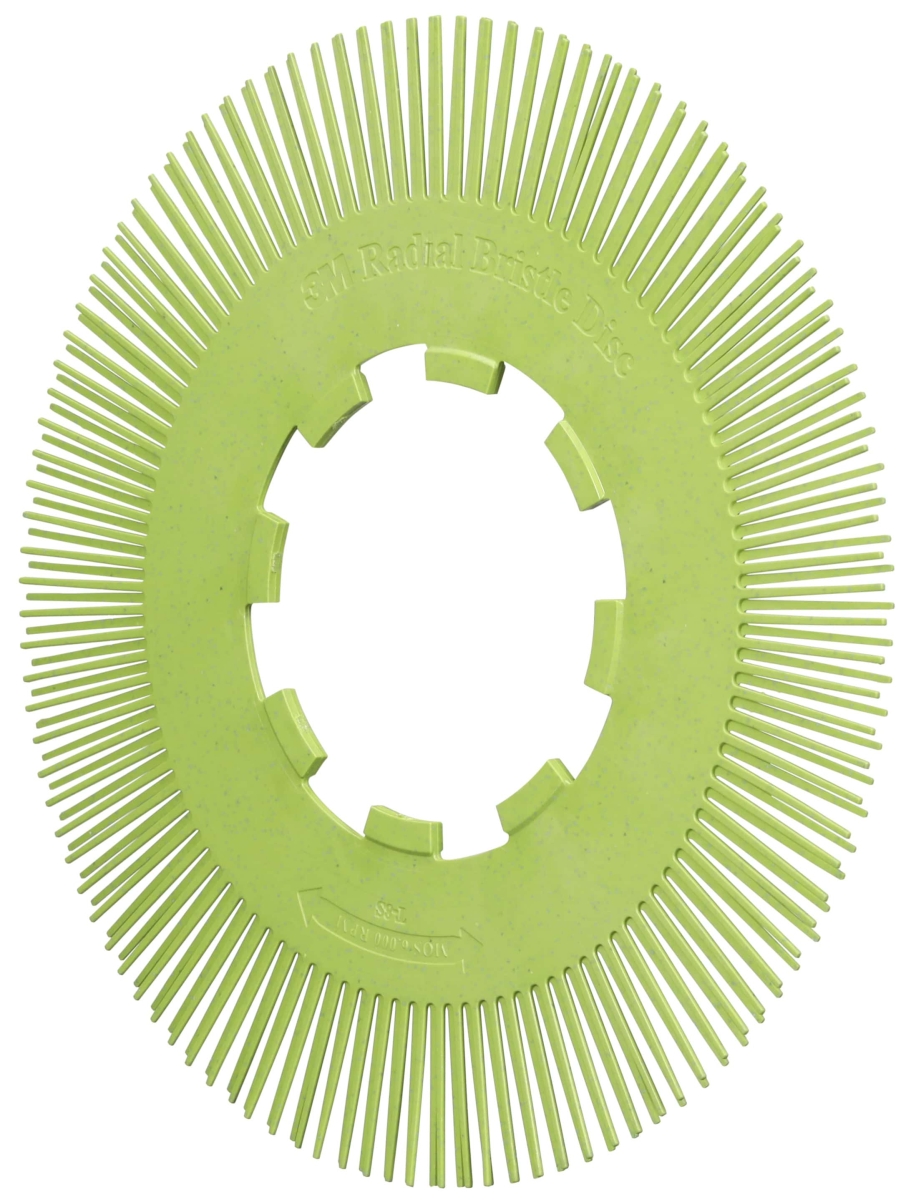 3M™ Scotch-Brite™ Präzisions Radialborstenbürste Einzelsegmente PN-RB 7100374912, Ø 200 mm, 50+, Typ S (Gerade Borsten), Ohne Adapter, Grün, 6.000 U./Min., Für Reinigungs- und Entgratungsarbeiten