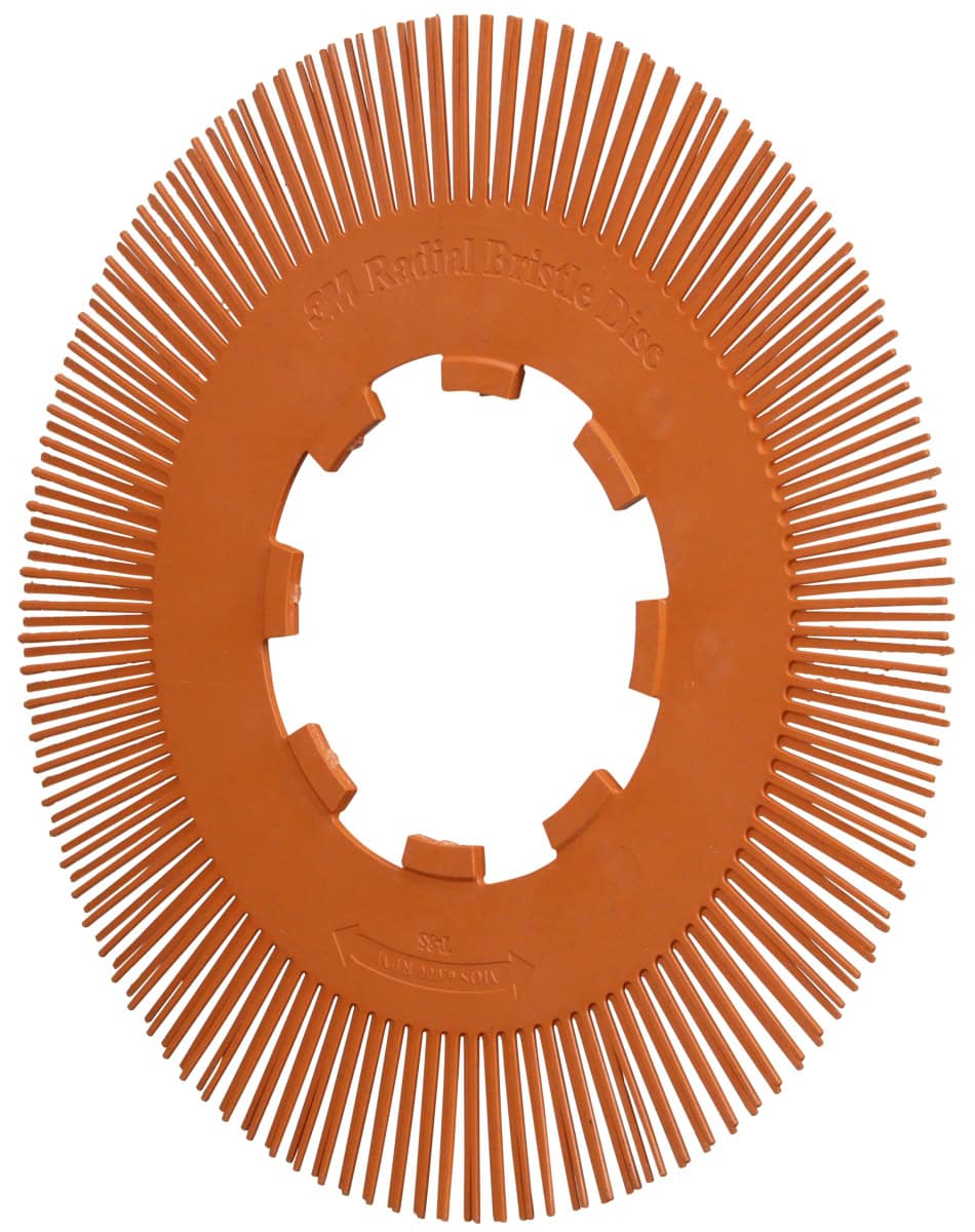 3M™ Scotch-Brite™ Präzisions Radialborstenbürste Einzelsegmente PN-RB 7100374923, Ø 200 mm, 80+, Typ S (Gerade Borsten), Ohne Adapter, Orange, 6.000 U./Min., Für Reinigungs- und Entgratungsarbeiten