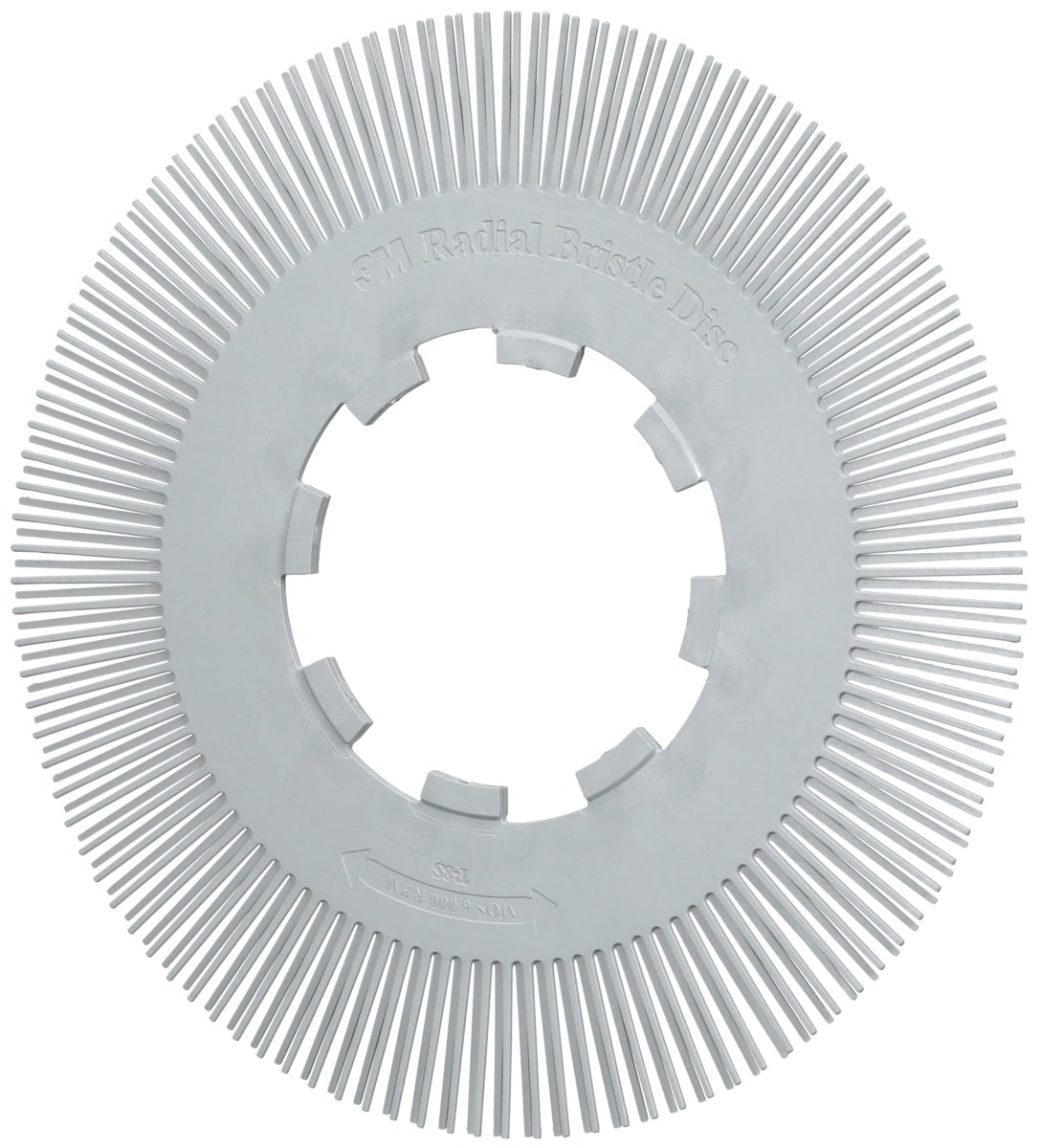 3M™ Scotch-Brite™ Präzisions Radialborstenbürste Einzelsegmente PN-RB 7100374925, Ø 200 mm, 120+, Typ S (Gerade Borsten), Ohne Adapter, Grau, 6.000 U./Min., Für Reinigungs- und Entgratungsarbeiten