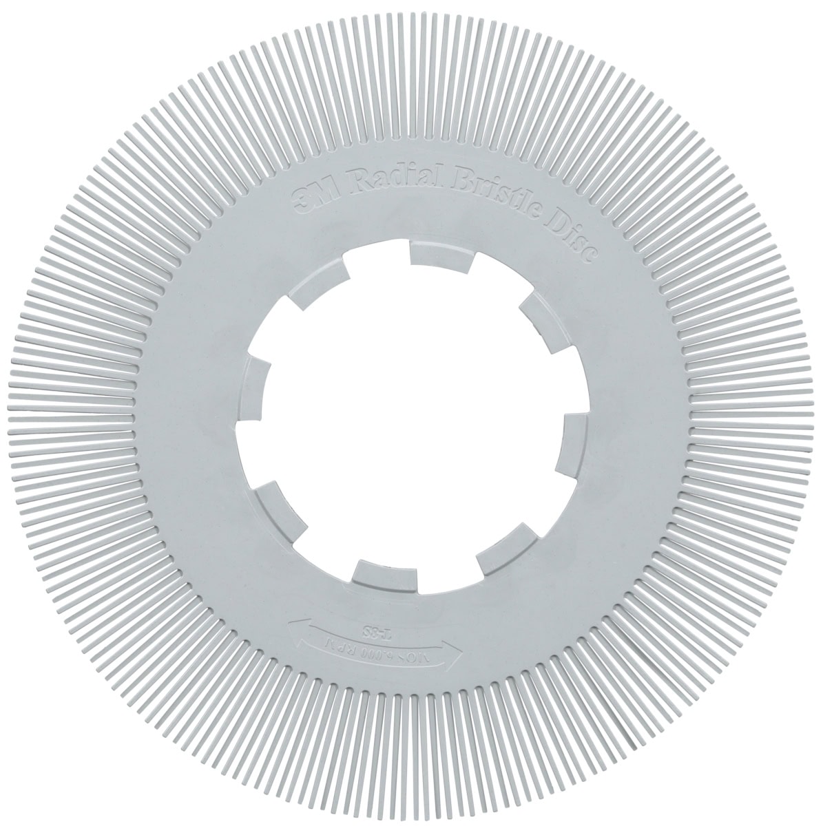 3M™ Scotch-Brite™ Präzisions Radialborstenbürste Einzelsegmente PN-RB 7100374925, Ø 200 mm, 120+, Typ S (Gerade Borsten), Ohne Adapter, Grau, 6.000 U./Min., Für Reinigungs- und Entgratungsarbeiten
