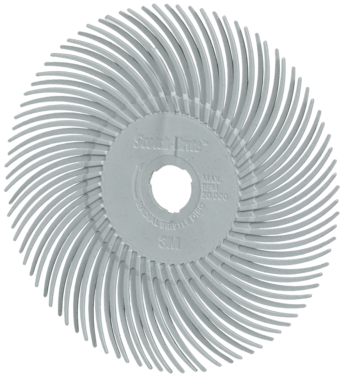 3M™ Scotch-Brite™ Präzisions Radialborstenbürste PN-RB 7100375404, Ø 75 mm x ø 10 mm, 120+, Typ C (Gebogene Borsten), Grau, 20.000 U./Min., Für Reinigungs- und Entgratungsarbeiten